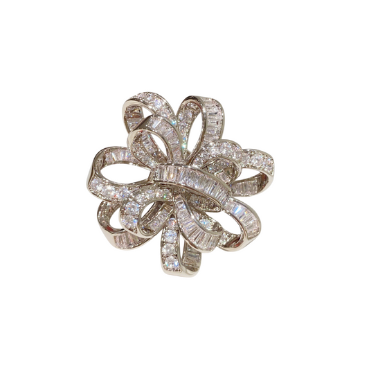 Luxury Ribbon - Shaped Crystal Brooch for Elegant Style