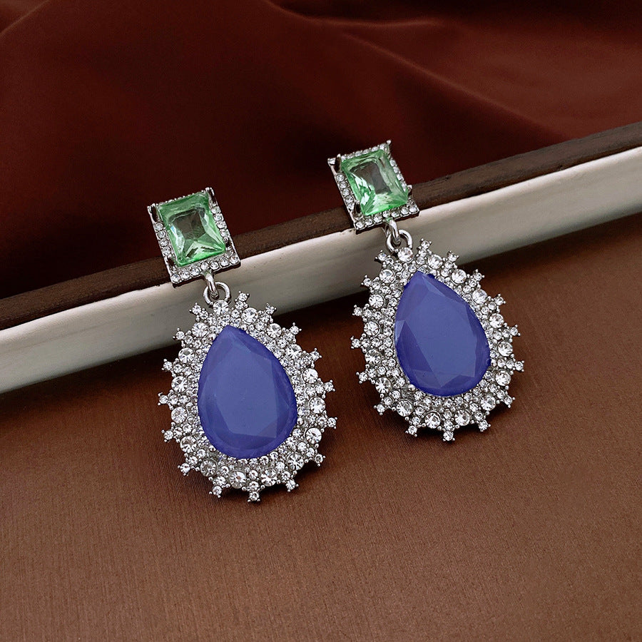 Sterling Silver Needle Teardrop Earrings with Crystals – Vintage Chic, Elegant and Versatile Statement Jewelry