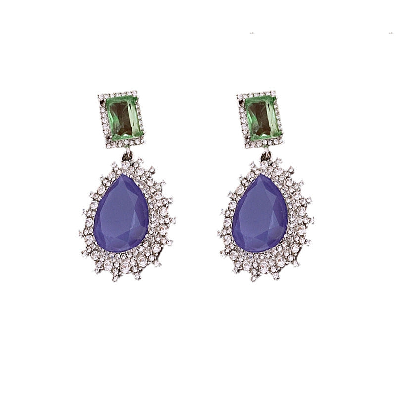 Sterling Silver Needle Teardrop Earrings with Crystals – Vintage Chic, Elegant and Versatile Statement Jewelry