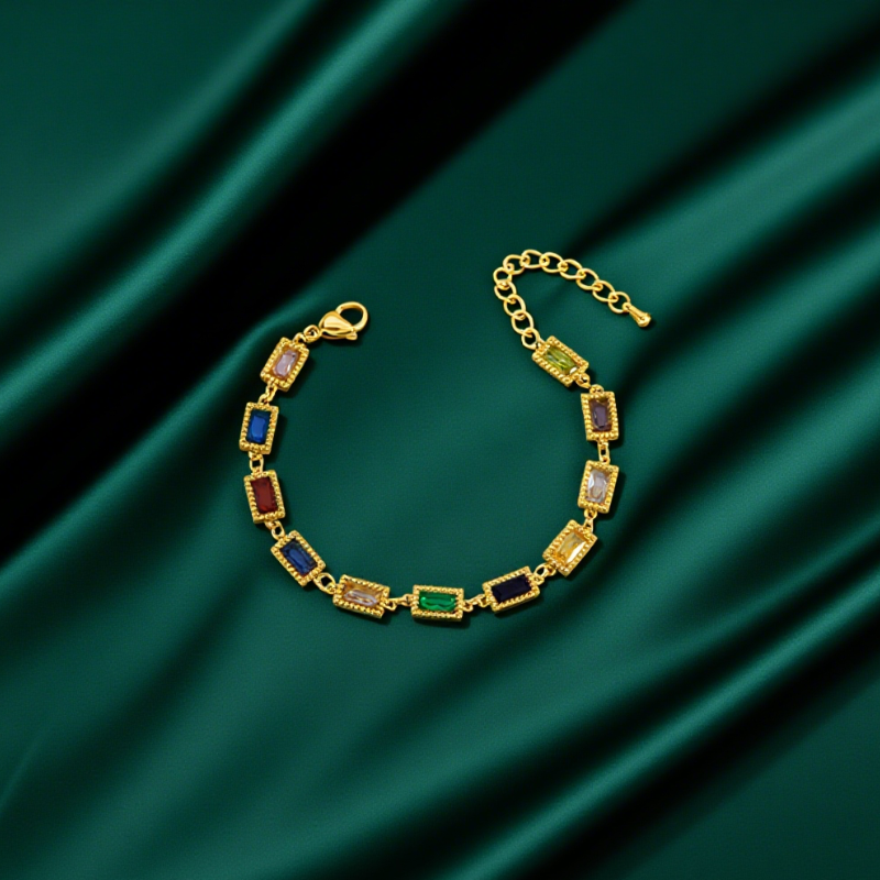 Colorful Zircon Bracelet - Stylish and Versatile Multi - colored Gem Hand Jewelry