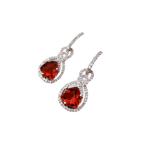 925 Silver Zirconia Gourd Dangle Earrings – Vintage Luxe Wrapped Design, Timeless Minimalist Studs
