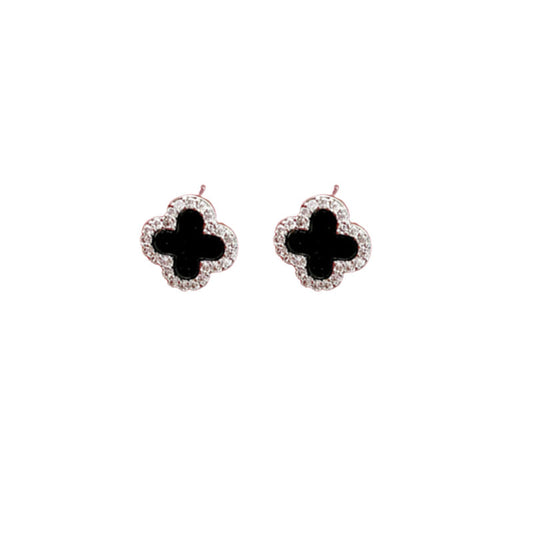Brincos Folheados a Ouro com Madrepérola e Zircônia | Design Florido | Hipoalergênicos